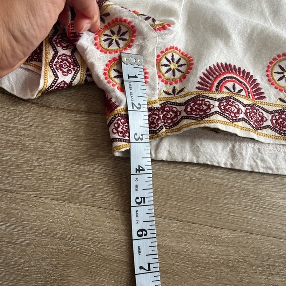 Ann‎ Taylor Loft Embroidered Ivory Linen Blend Shorts Women’s Size M - Picture 7 of 7